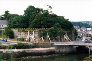 Cardigan Castle walls in July 2003